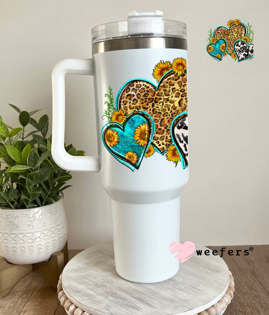 Western Hearts UV DTF Decal 40oz Tumbler Decal Weefers
