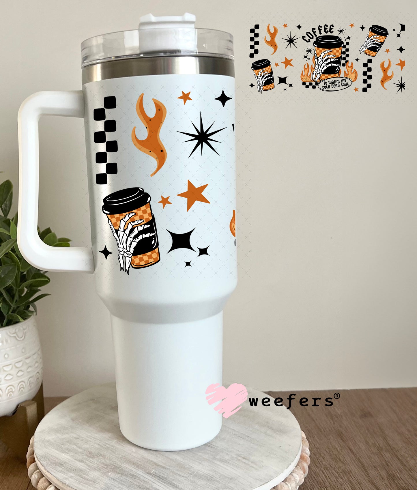Coffee to Warm My Cold Soul UV DTF Cup Wrap 40oz Tumbler Cup Wrap Weefers