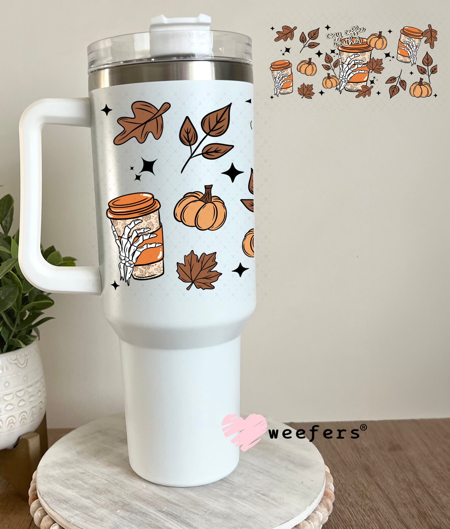 Cozy Coffee Weather UV DTF Cup Wrap 40oz Tumbler Cup Wrap Weefers