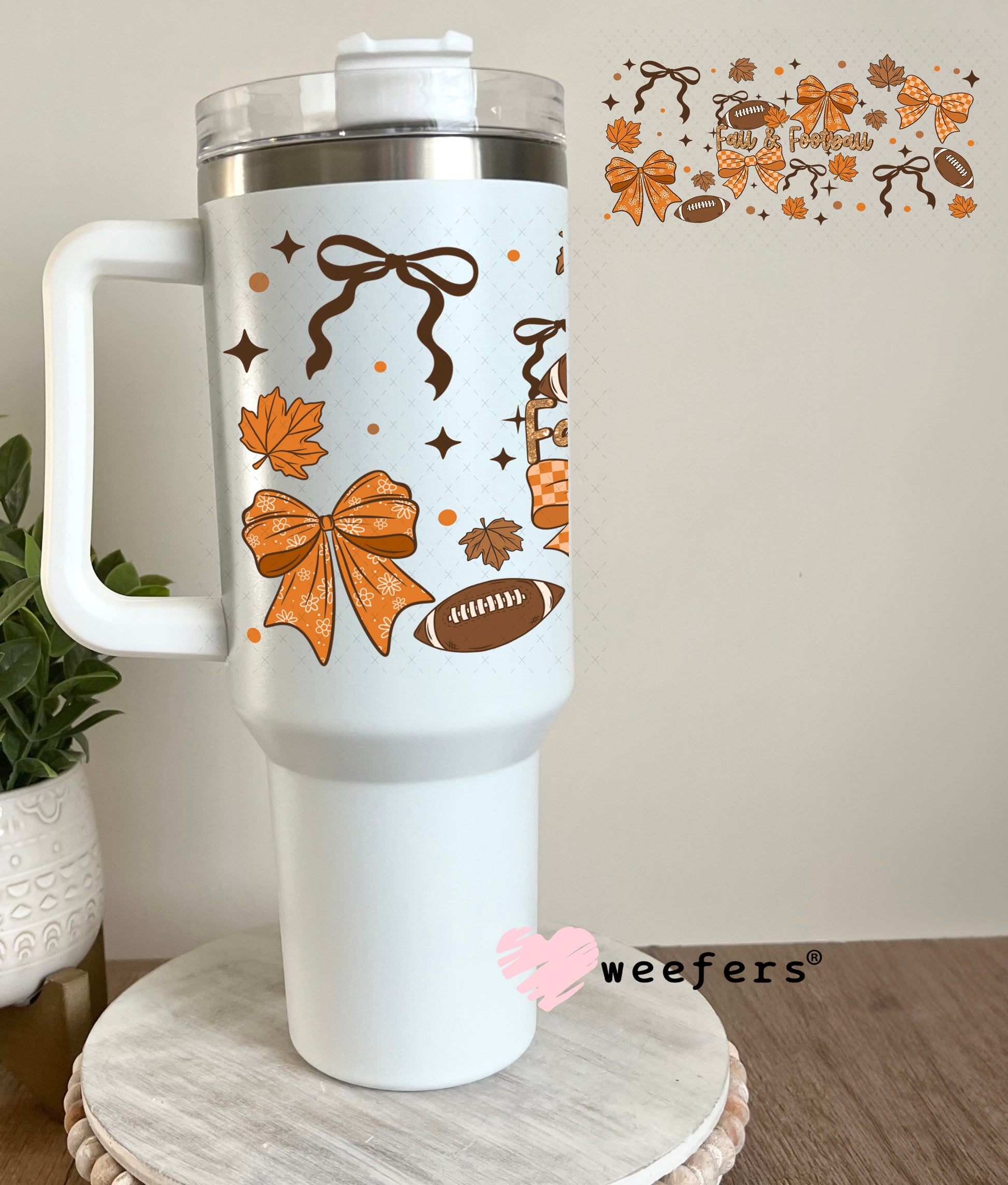 Fall and Football UV DTF Cup Wrap 40oz Tumbler Cup Wrap Weefers