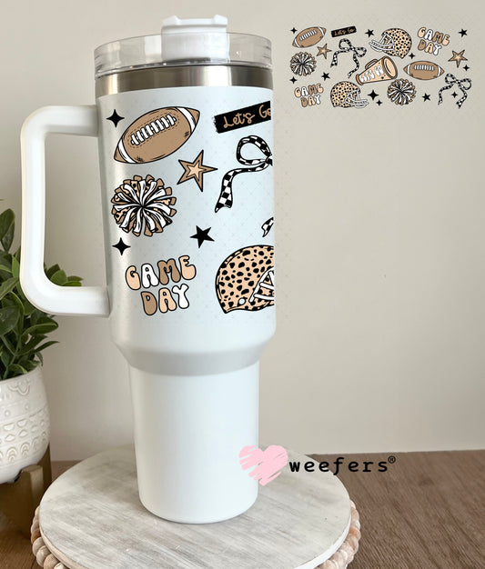 Lets Go Game Day Football Megaphone UV DTF Cup Wrap 40oz Tumbler Cup Wrap Weefers