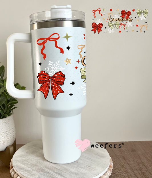 Christmas Bows UV DTF Cup Wrap 40oz Tumbler Cup Wrap Weefers