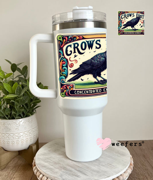 Crow's Foot Colorful Halloween UV DTF Decal 40oz Tumbler Decal Weefers