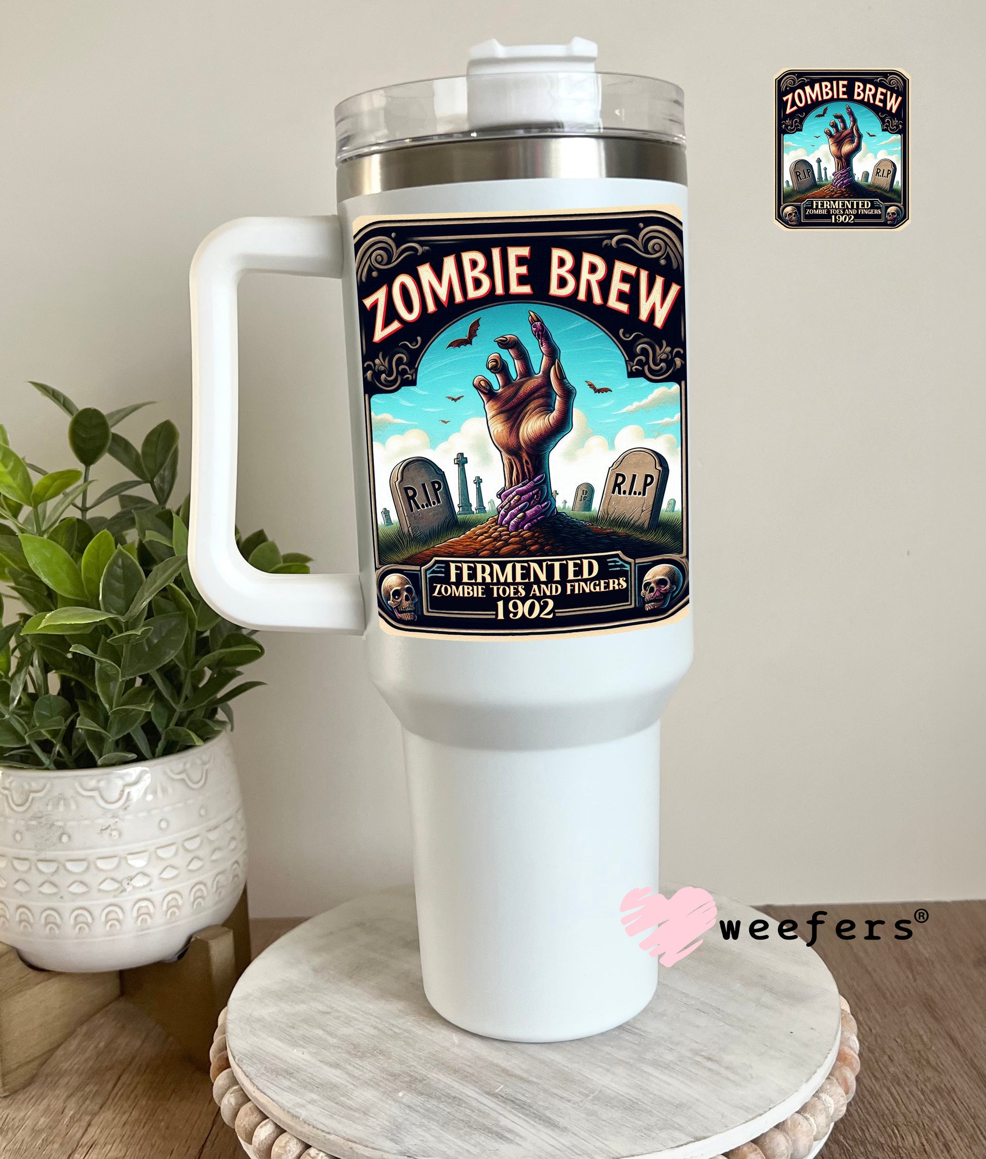 Zombie Brew Halloween UV DTF Decal - Weefers