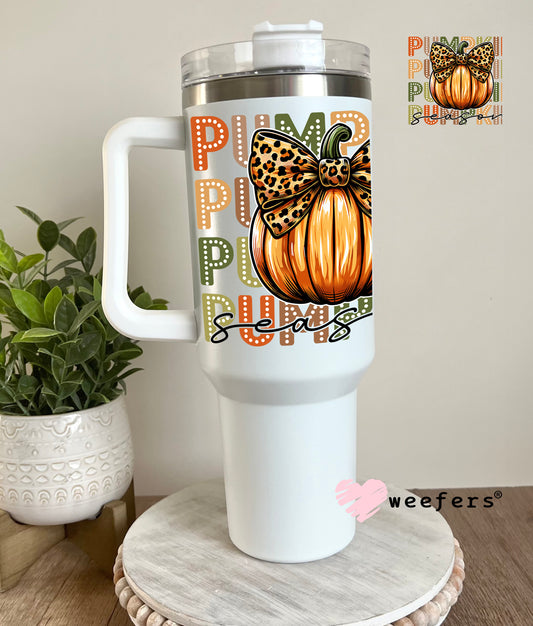 Coquette Pumpkin Fall UV DTF Decal 40oz Tumbler Decal Weefers