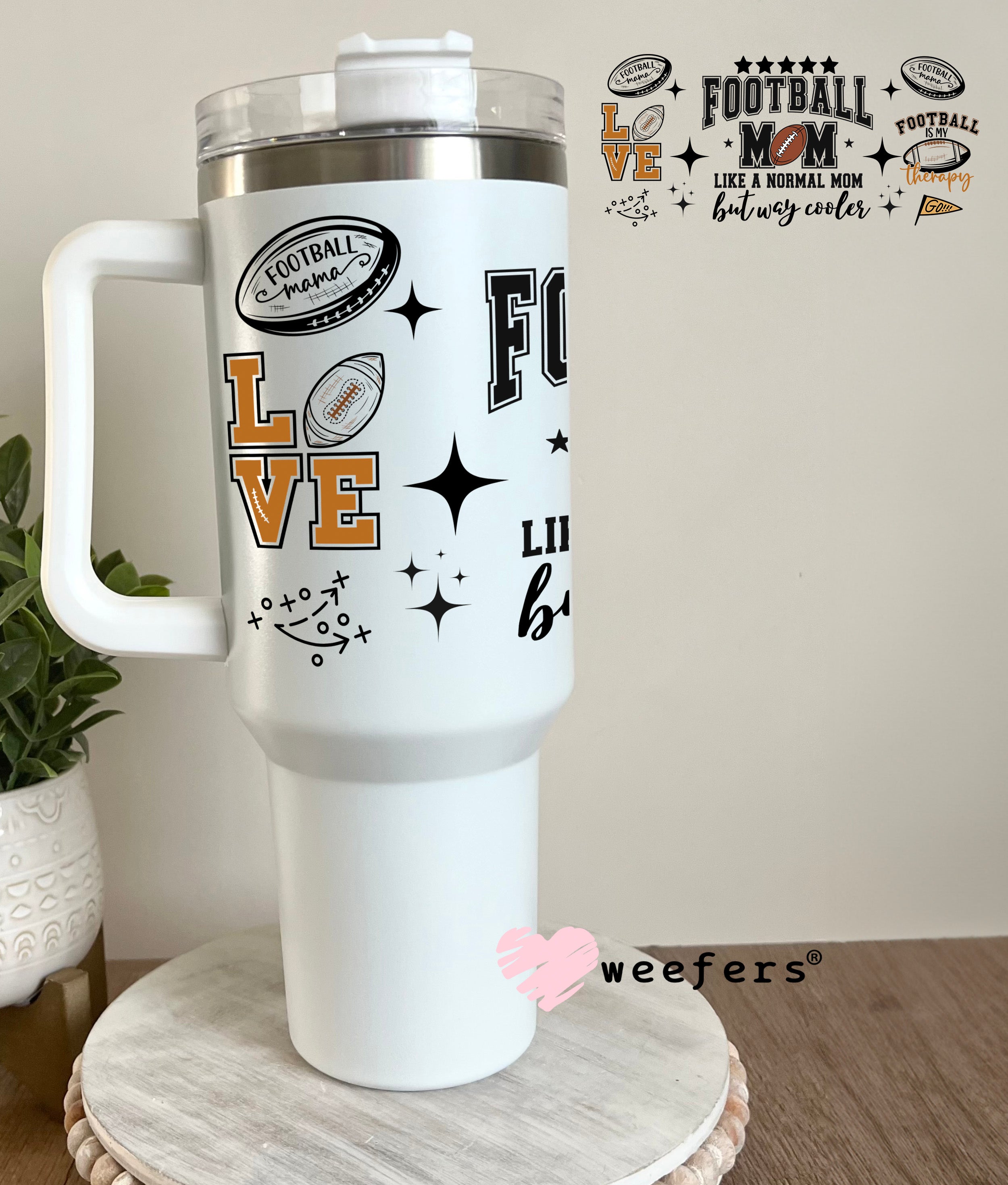 Football Mom Loud and Proud UV DTF Cup Wrap - Weefers