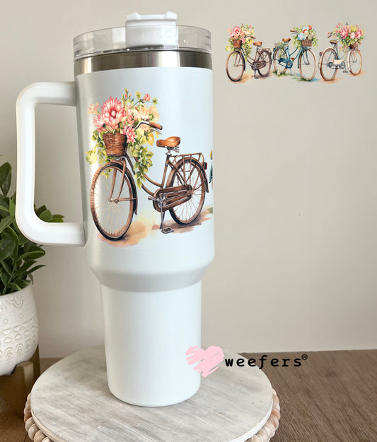 Vintage Watercolor Bicycles UV DTF Cup Wrap - Weefers