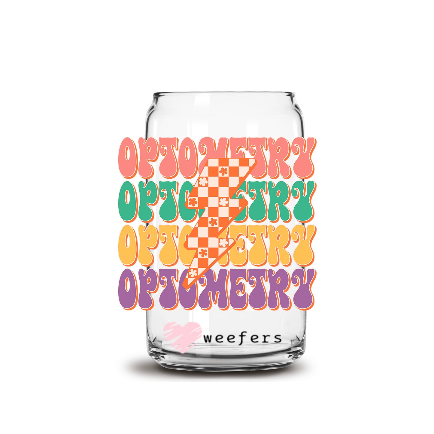 Optometry Retro Vibes 16oz Libbey Glass Can UV DTF or Sublimation Wrap - Decal Transfers - Weefers