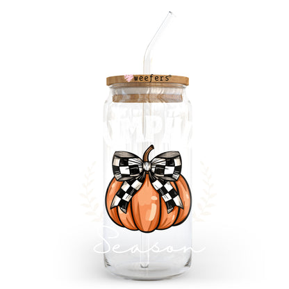 Pumpkin Season White Font 20oz Libbey Glass Can, 34oz Hip Sip, 40oz Tumbler, 24oz Cold Cup UV DTF or Sublimation Decal Transfer - Weefers