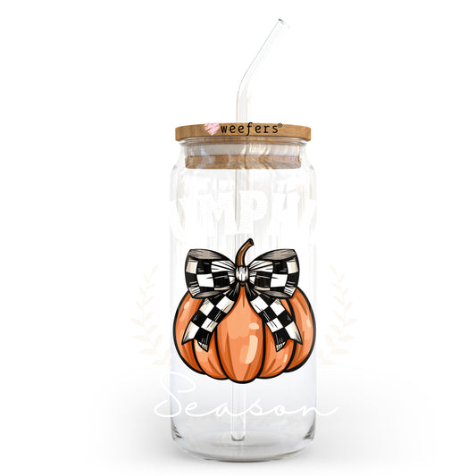 Pumpkin Season White Font 20oz Libbey Glass Can, 34oz Hip Sip, 40oz Tumbler, 24oz Cold Cup UV DTF or Sublimation Decal Transfer - Weefers