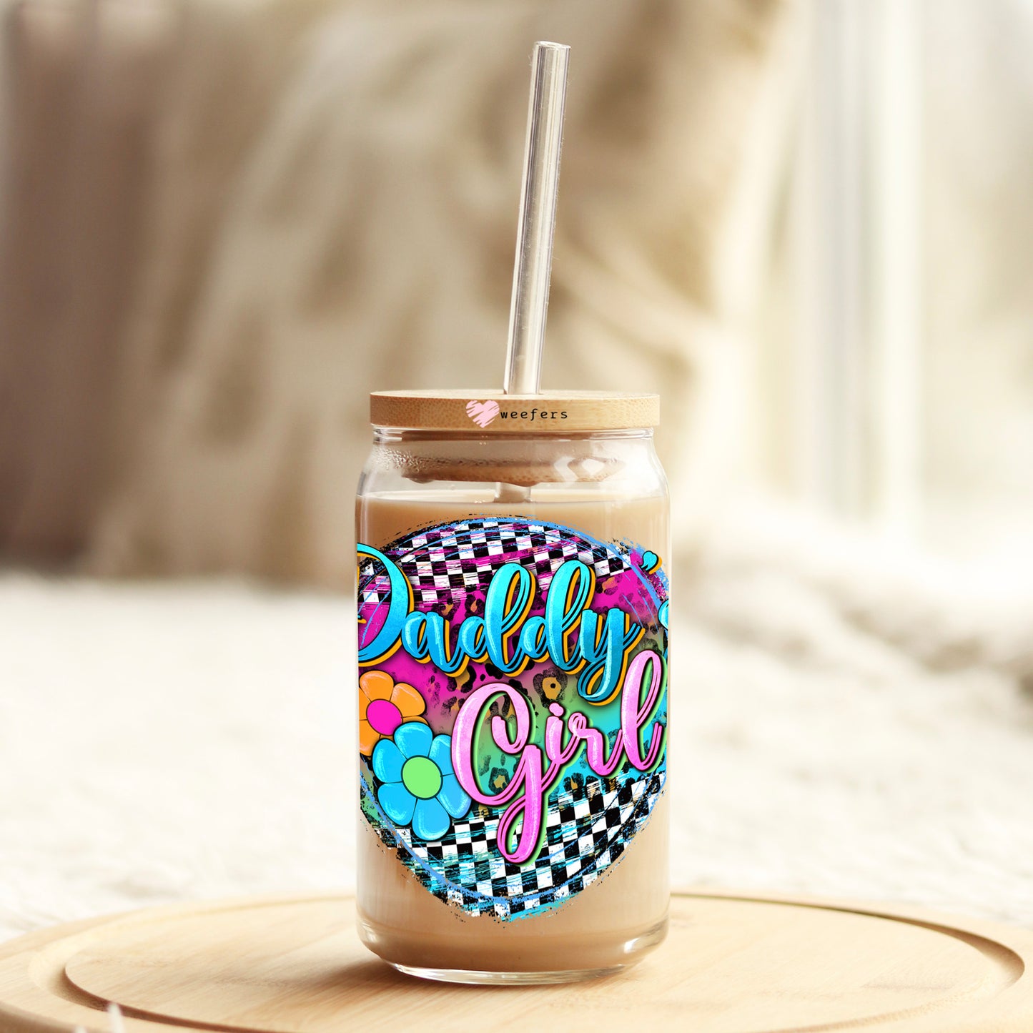 Daddy's Girl 16oz Libbey Glass Can UV DTF or Sublimation Decal Transfer - Weefers