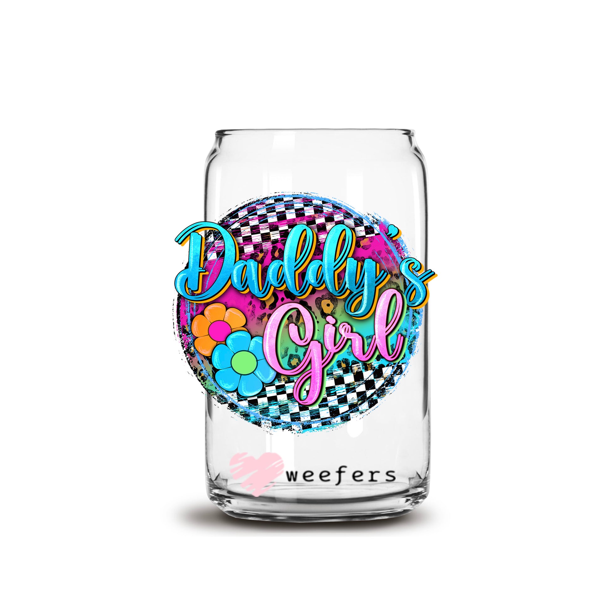 Daddy's Girl 16oz Libbey Glass Can UV DTF or Sublimation Decal Transfer - Weefers