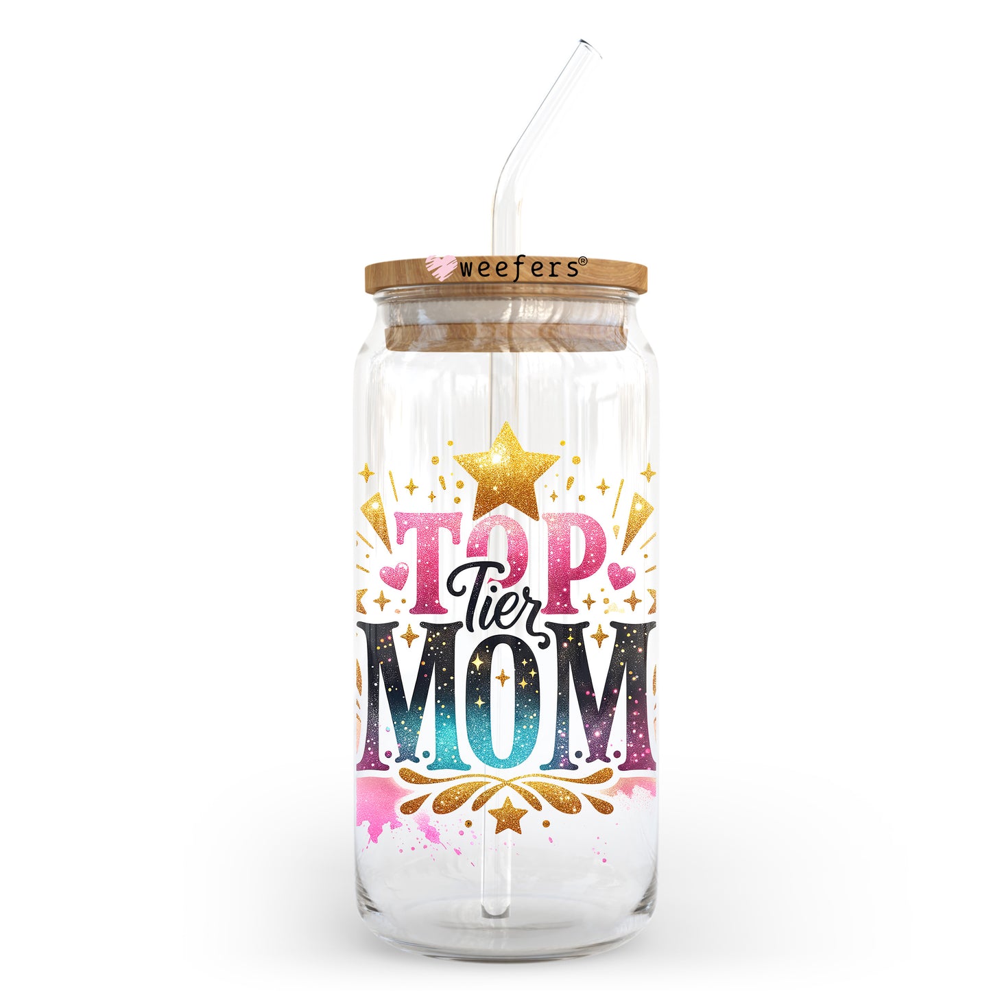 Top Tier Mom 20oz Libbey Glass Can UV DTF or Sublimation Wrap - Decal - Weefers