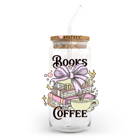 Books Coffee 20oz Libbey Glass Can, 34oz Hip Sip, 40oz Tumbler, 24oz Cold Cup UV DTF or Sublimation Decal Transfer - Weefers