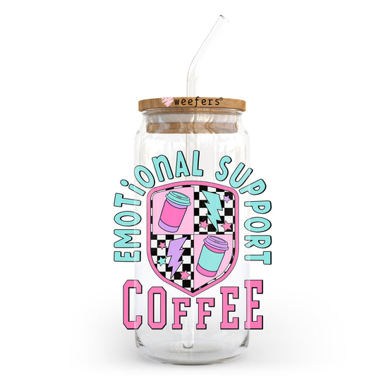 Emotional Support Coffee 20oz Libbey Glass Can, 34oz Hip Sip, 40oz Tumbler, 24oz Cold Cup UV DTF or Sublimation Decal Transfer - Weefers