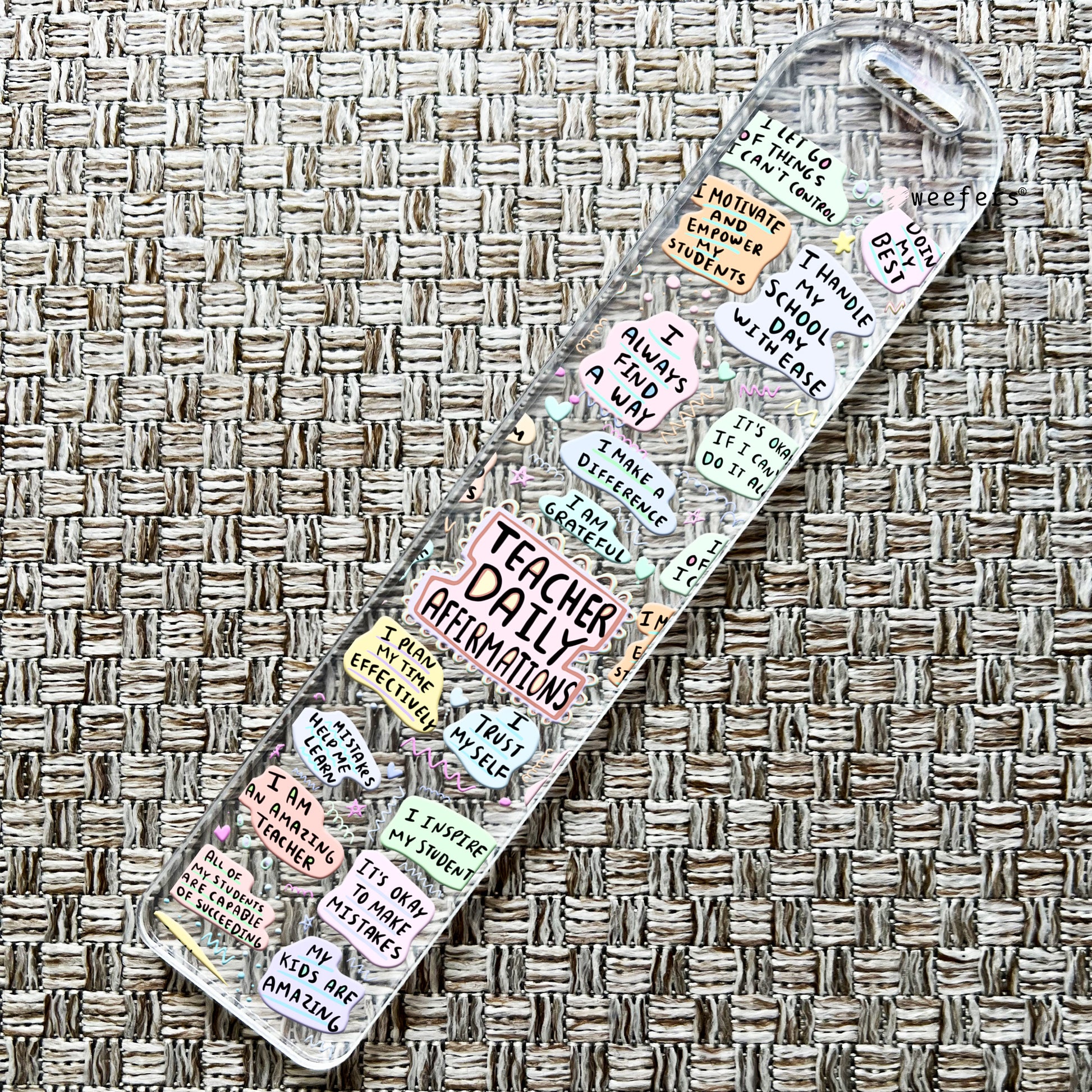 Teacher Daily Affirmations Bookmark UV DTF Decal - Weefers