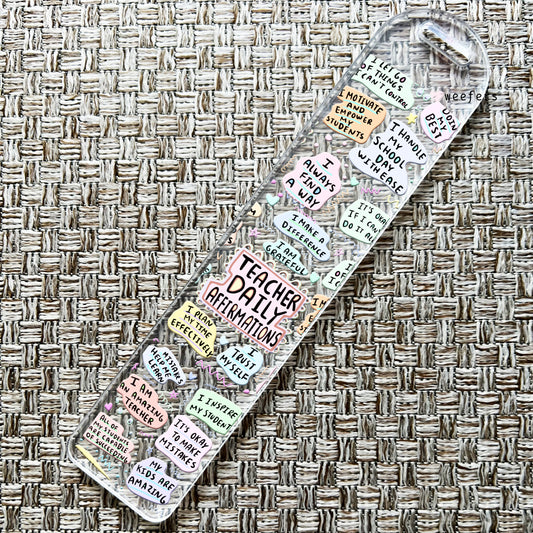 Teacher Daily Affirmations Bookmark UV DTF Decal - Weefers