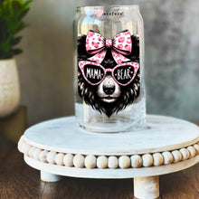 Load image into Gallery viewer, a glass jar with a bear wearing sunglasses
