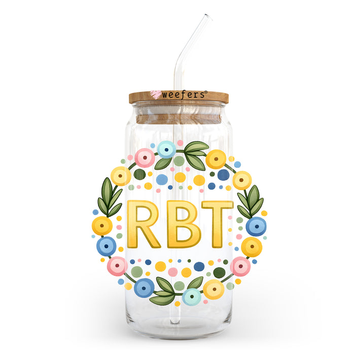 a jar with a straw in it that says, rtt