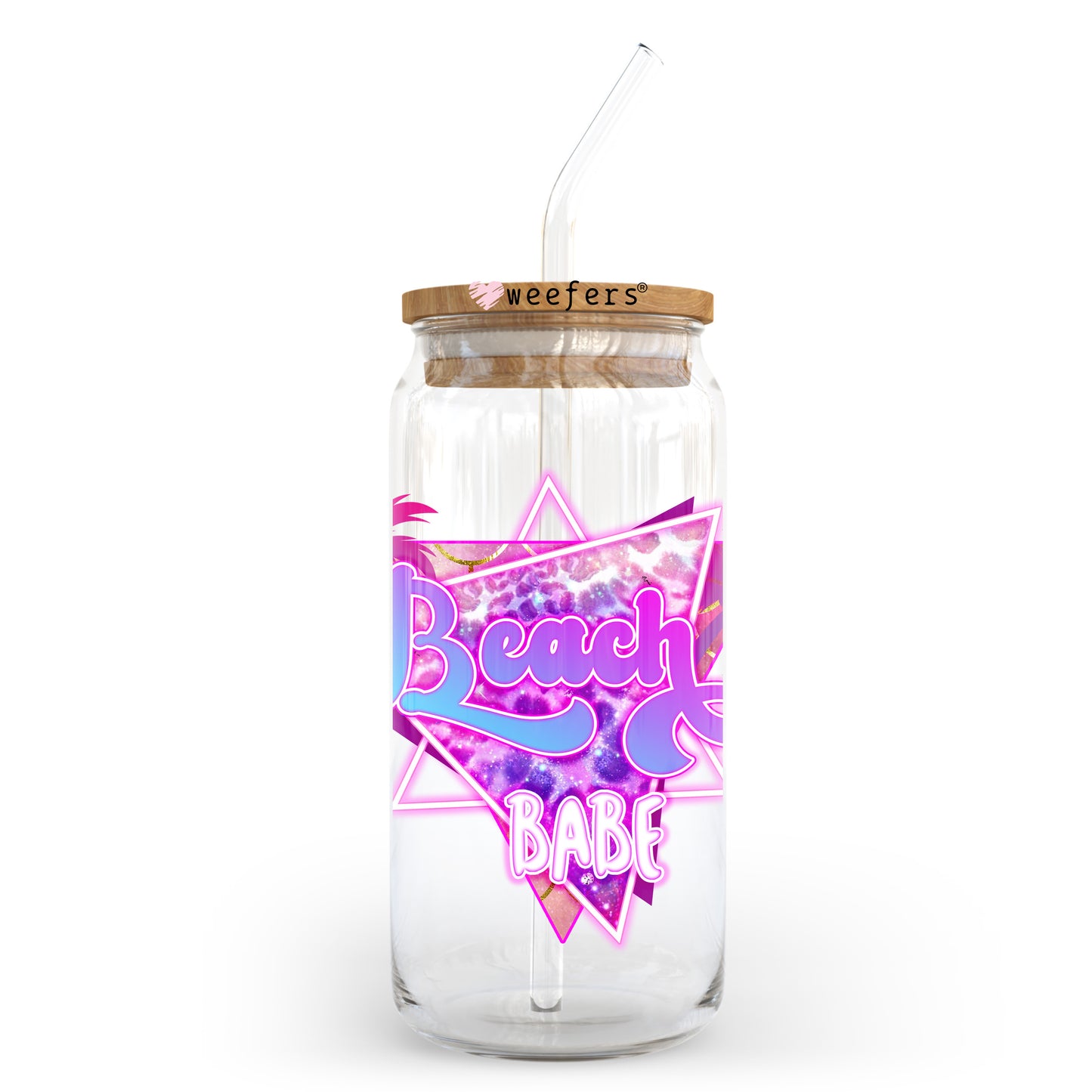 Purple Beach Vibes 20oz Libbey Glass Can, 34oz Hip Sip UV DTF or Sublimation Decal Transfer - Weefers