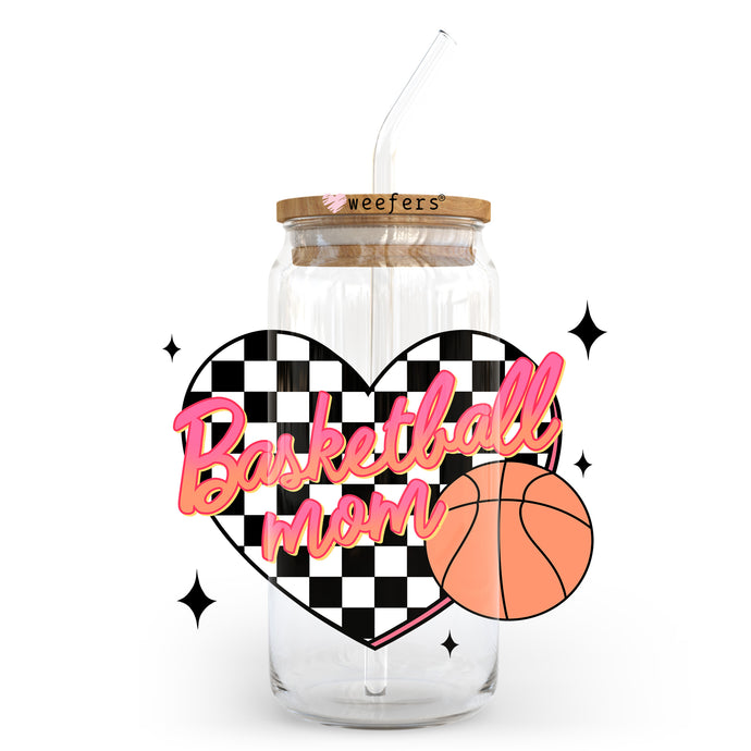 a basketball mom jar with a straw in it