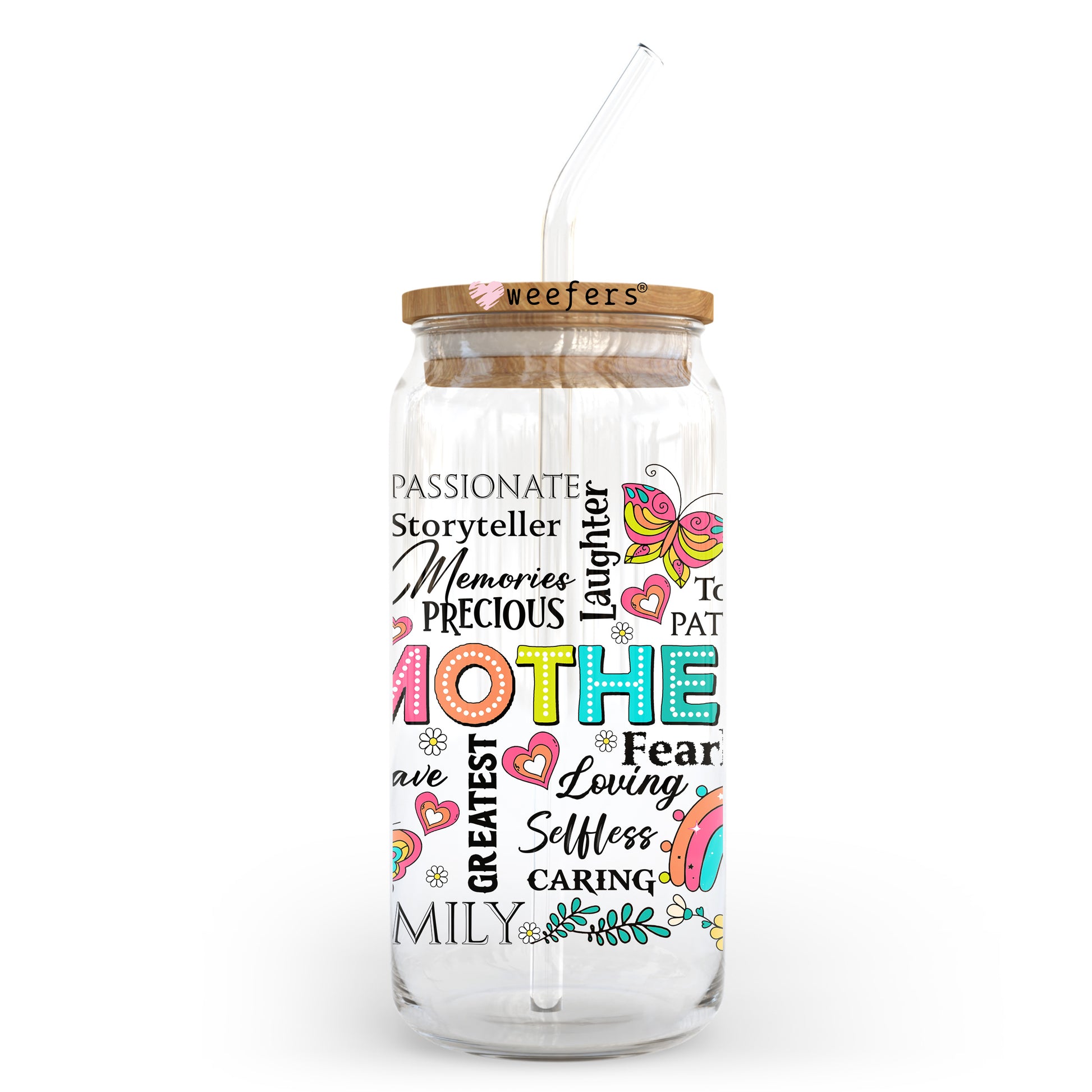 Mother Quotes  20oz Libbey Glass Can UV DTF or Sublimation Decal - Weefers