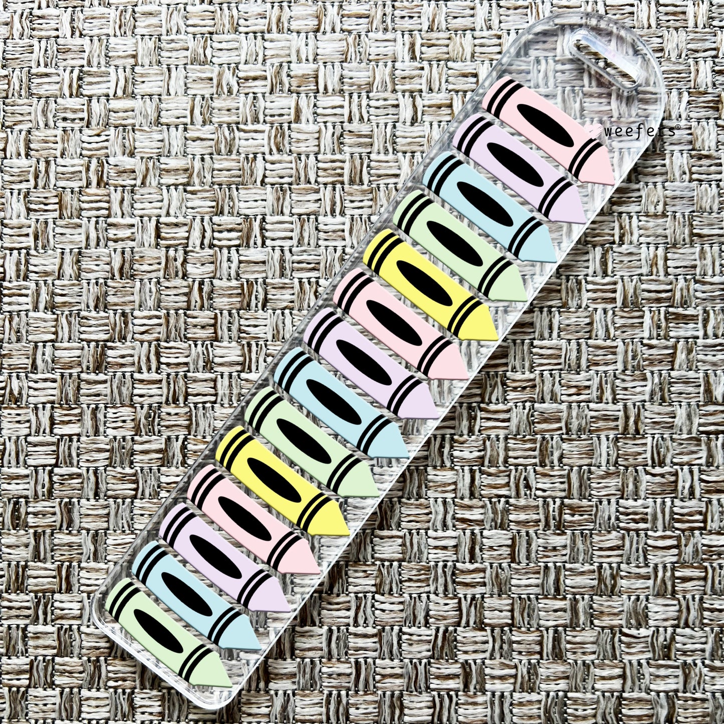 Pastel Crayons Bookmark UV DTF Decal - Weefers