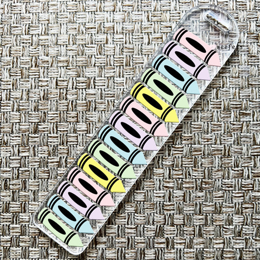 Pastel Crayons Bookmark UV DTF Decal - Weefers