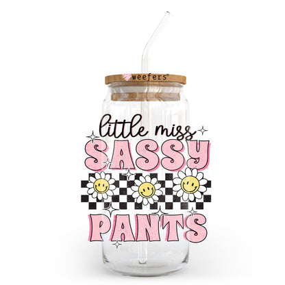 Little Miss Sassy Pants 20oz Libbey Glass Can UV DTF or Sublimation Wrap - Decal - Weefers