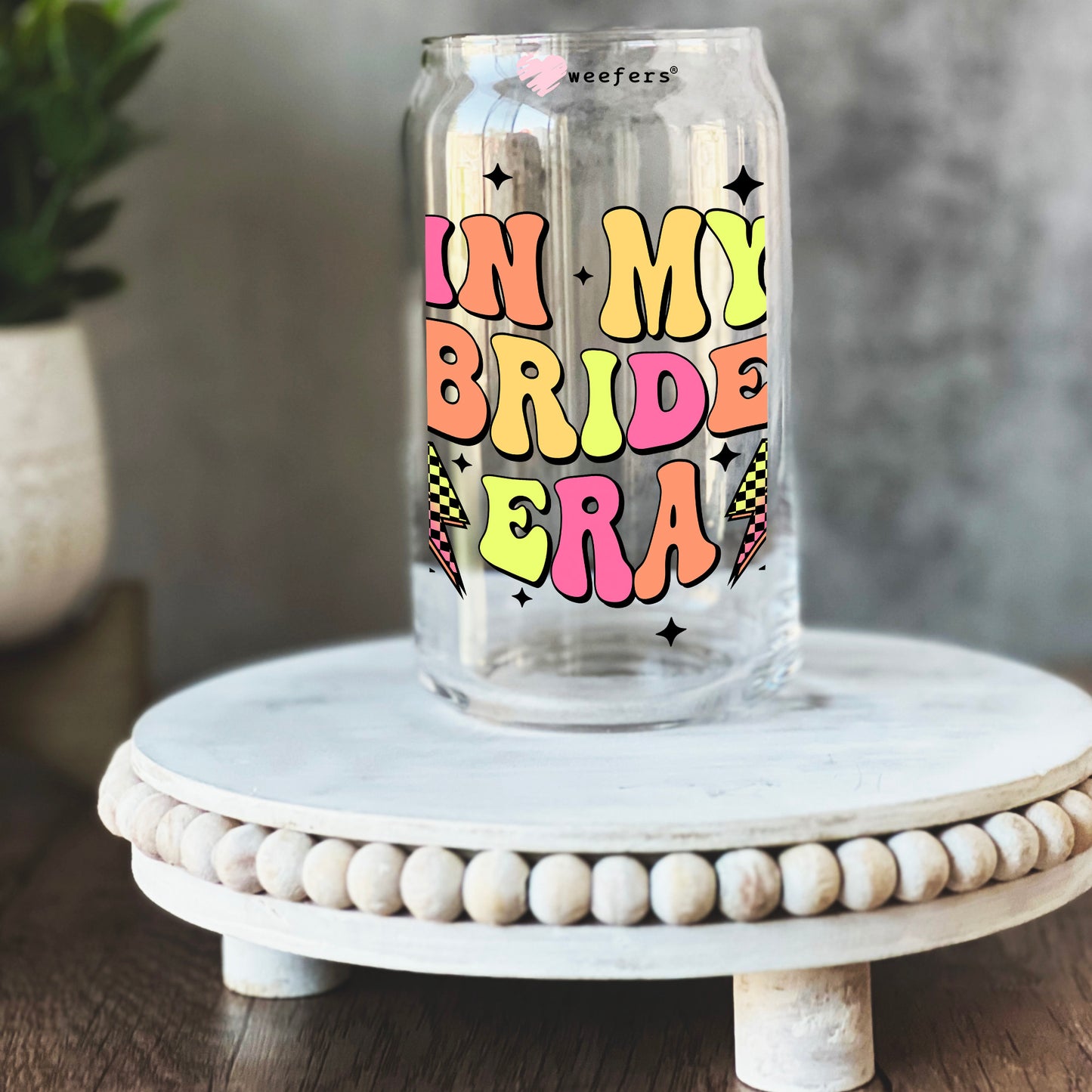 In My Bride Era 16oz Libbey Glass Can UV DTF or Sublimation Wrap - Decal - Weefers