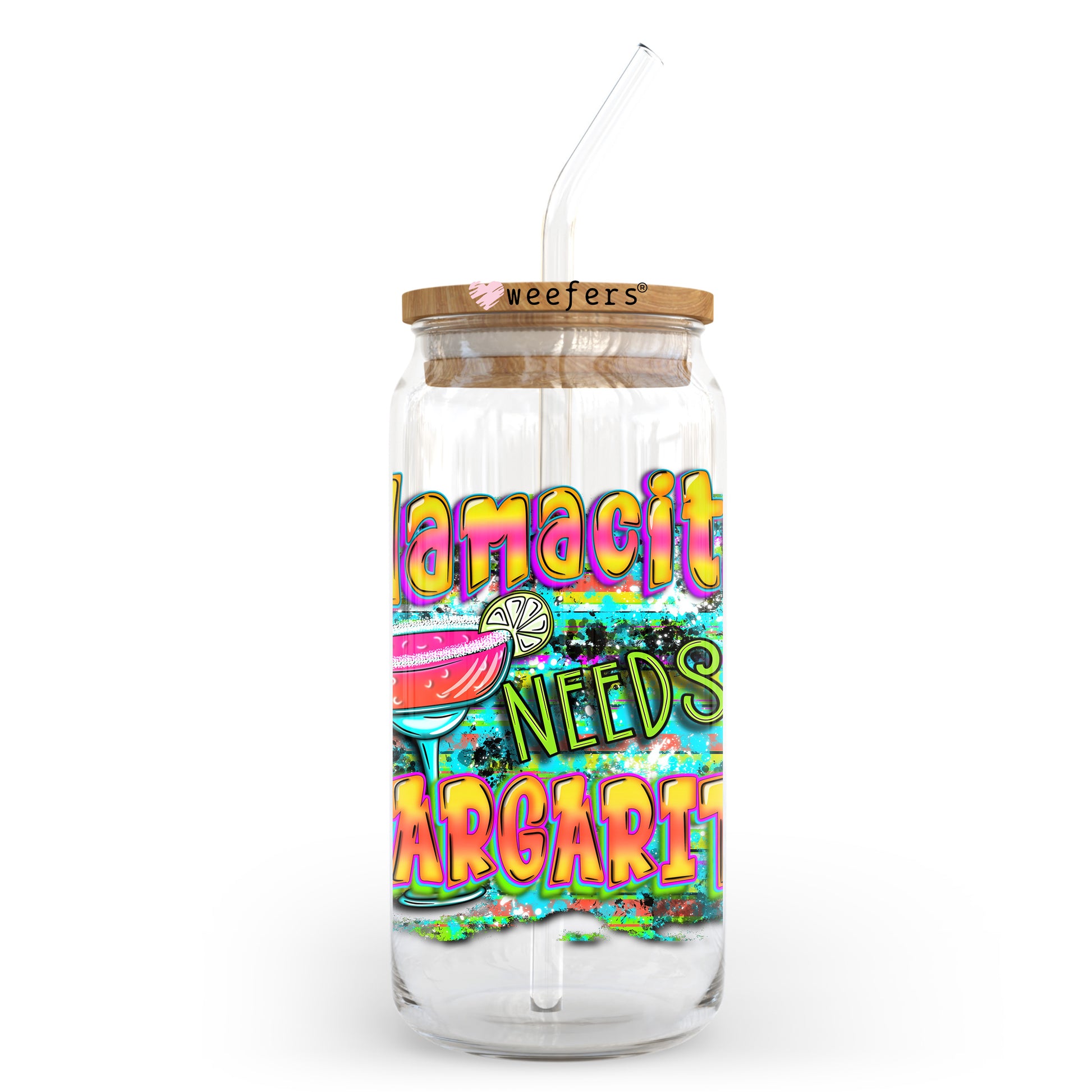 Mamacita needs a Margarita 20oz Libbey Glass Can, 34oz Hip Sip, 40oz Tumbler, 24oz Cold Cup UV DTF or Sublimation Decal Transfer - Weefers