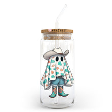 Load image into Gallery viewer, Little Ghost Cowboy 20oz Libbey Glass Can, 34oz Hip Sip, 40oz Tumbler, 24oz Cold Cup UV DTF or Sublimation Decal Transfer - Weefers
