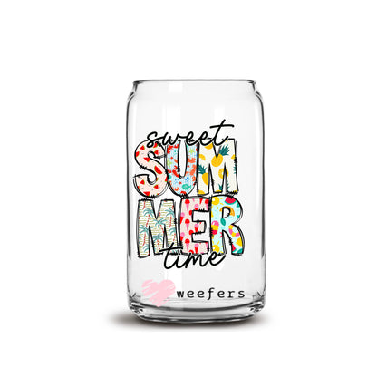 Sweet Summertime 16oz Libbey Glass Can UV DTF or Sublimation Wrap - Decal Transfer - Weefers