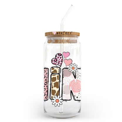 Mini cheetah Pink 20oz Libbey Glass Can, 34oz Hip Sip, 40oz Tumbler, 24oz Cold Cup UV DTF or Sublimation Decal Transfer - Weefers