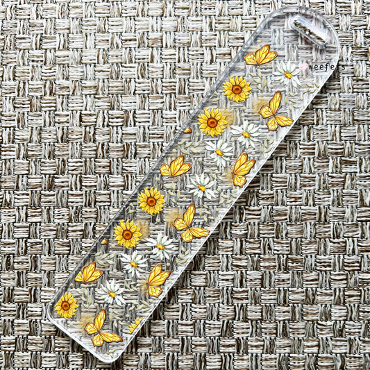 Sunflowers and Butterflies Bookmark UV DTF Decal - Weefers