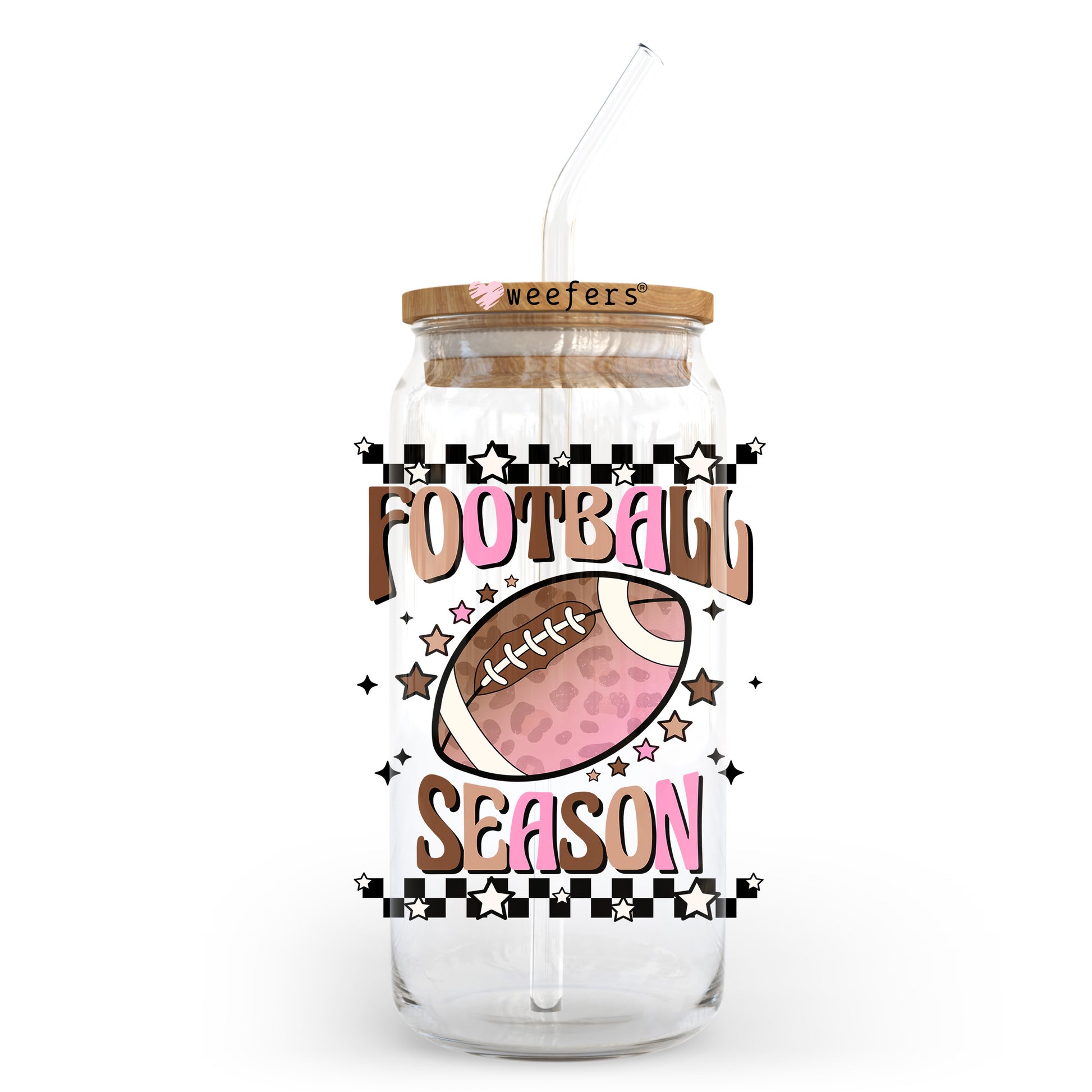 Football Season 20oz Libbey Glass Can, 34oz Hip Sip, 40oz Tumbler, 24oz Cold Cup UV DTF or Sublimation Decal Transfer - Weefers