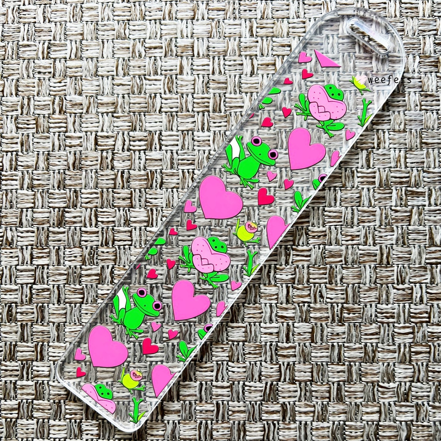 Froggy Hearts Bookmark UV DTF Decal - Weefers