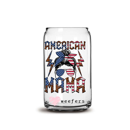 American Mama 16oz Libbey Glass Can UV DTF or Sublimation Wrap - Decal - Weefers