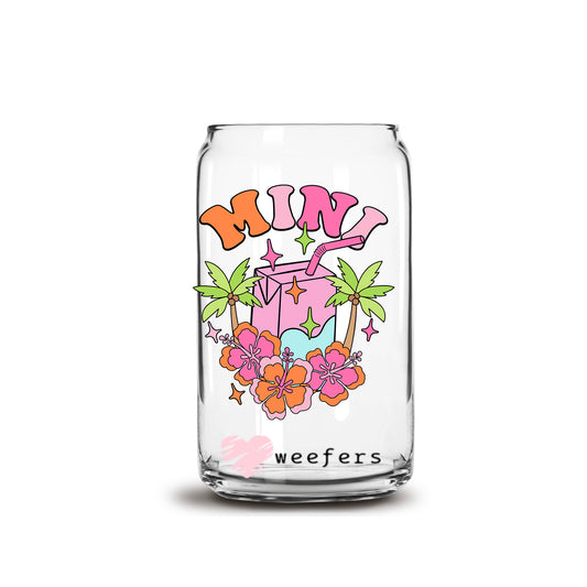 Mini Tropical Cup 16oz Libbey Glass Can UV DTF or Sublimation Decal - Transfer - Weefers