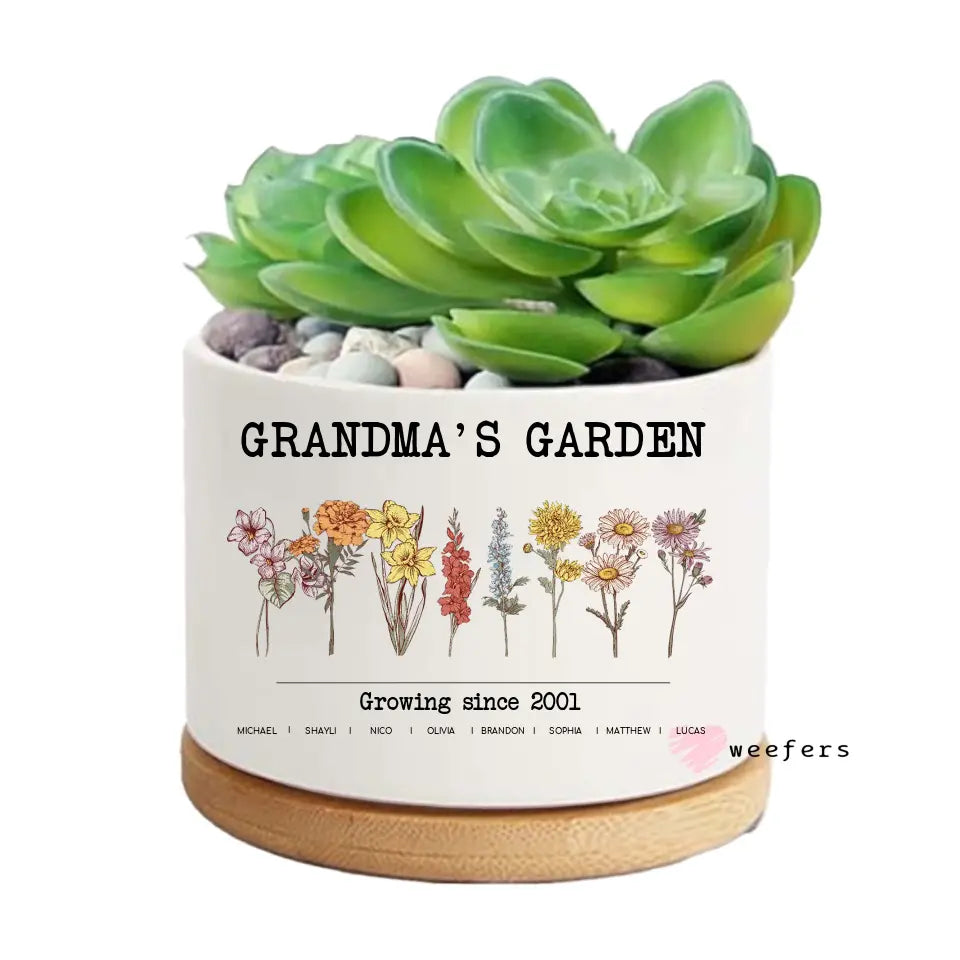 Grandma's Garden Custom Planter With Flowers