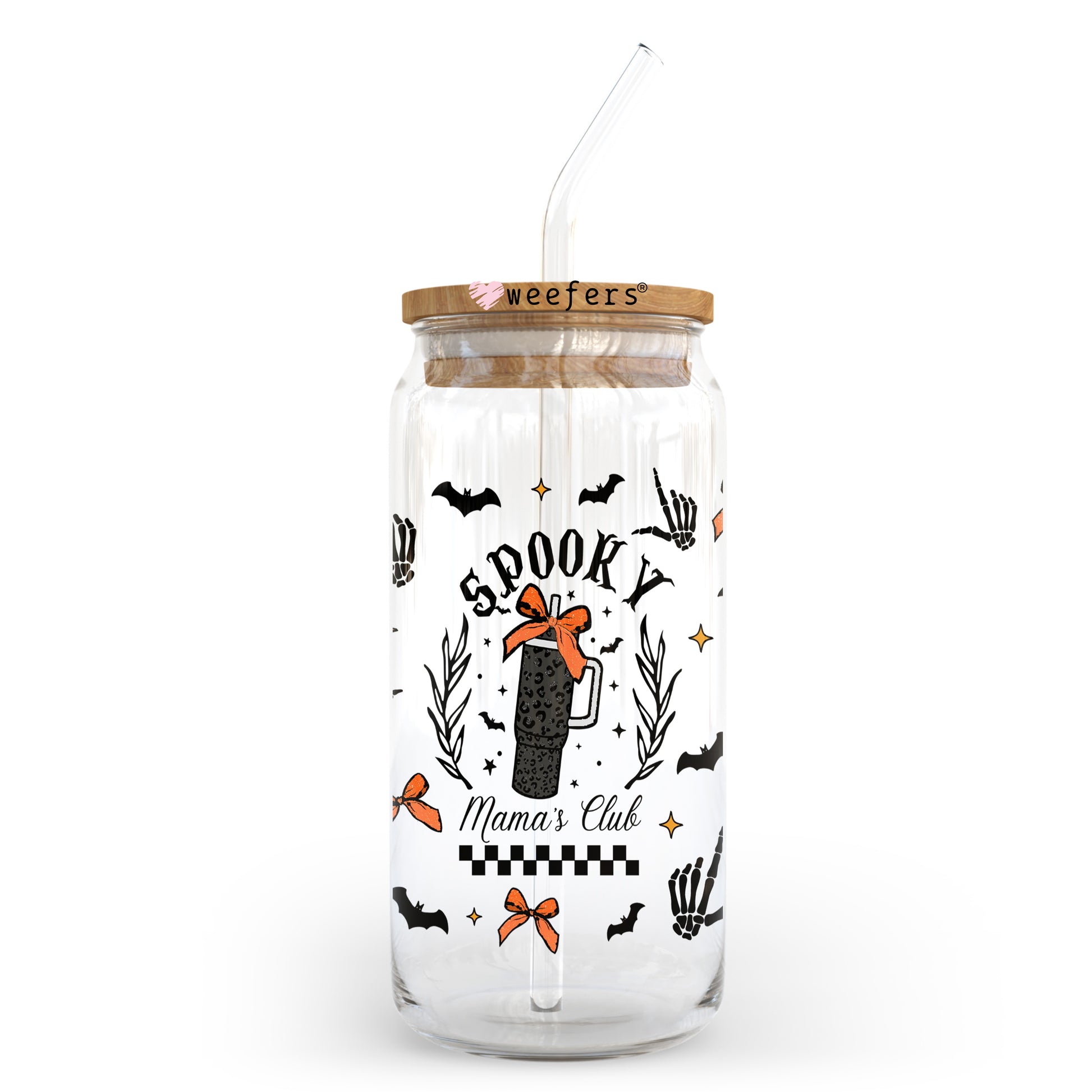 Spooky Mama's Club 20oz Libbey Glass Can, 34oz Hip Sip, 40oz Tumbler, 24oz Cold Cup UV DTF or Sublimation Decal Transfer - Weefers