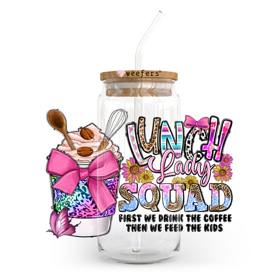 Lunch Lady Squad 20oz Libbey Glass Can, 34oz Hip Sip, 40oz Tumbler, 24oz Cold Cup UV DTF or Sublimation Decal Transfer - Weefers