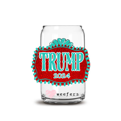 Trump 2024 16oz Libbey Glass Can UV DTF or Sublimation Wrap - Decal Transfers - Weefers