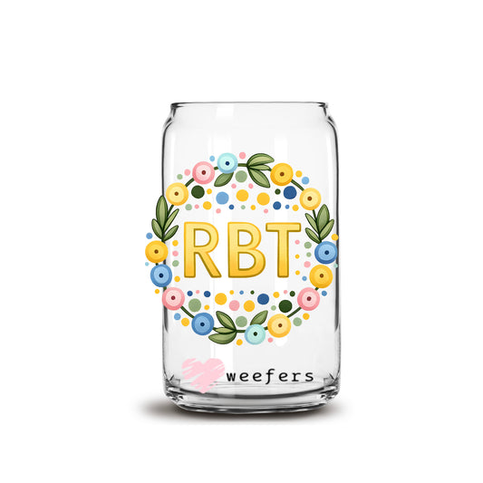 RBT Registered Behavioral Therapist 16oz Libbey Glass Can UV DTF or Sublimation Wrap - Decal Transfers - Weefers