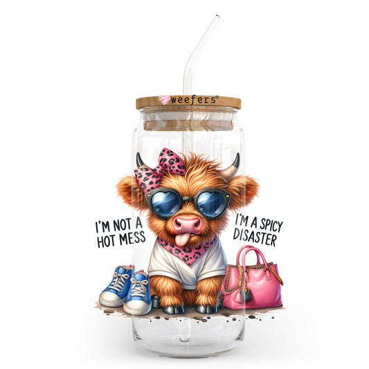 I'm Not A Hot Mess I'm A Spicy Disaster 20oz Libbey Glass Can, 34oz Hip Sip, 40oz Tumbler, 24oz Cold Cup UV DTF or Sublimation Decal Transfer - Weefers