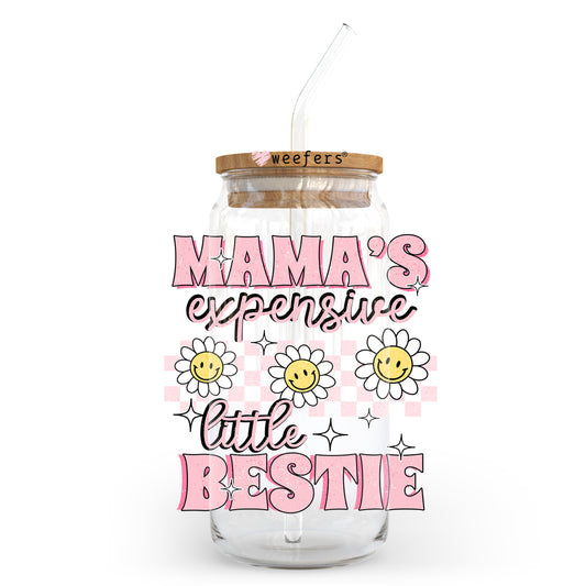 Mama's Expensive Little Bestie 20oz Libbey Glass Can UV DTF or Sublimation Wrap - Decal - Weefers