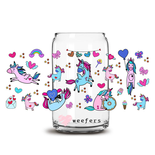 Busy Doing Unicorn Stuff 16oz Libbey Glass Can UV DTF or Sublimation Wrap - Transfer - Weefers