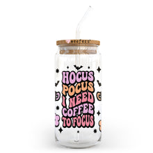 Load image into Gallery viewer, Hocus Pocus I Need Coffee To Focus 20oz Libbey Glass Can, 34oz Hip Sip, 40oz Tumbler, 24oz Cold Cup UV DTF or Sublimation Decal Transfer - Weefers
