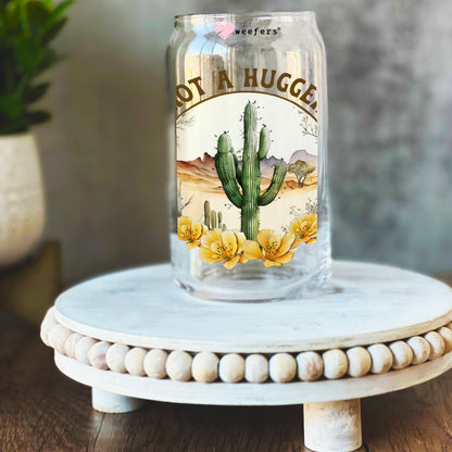 Not a Hugger Cactus 16oz Libbey Glass Can UV DTF or Sublimation Decal Transfer - Weefers