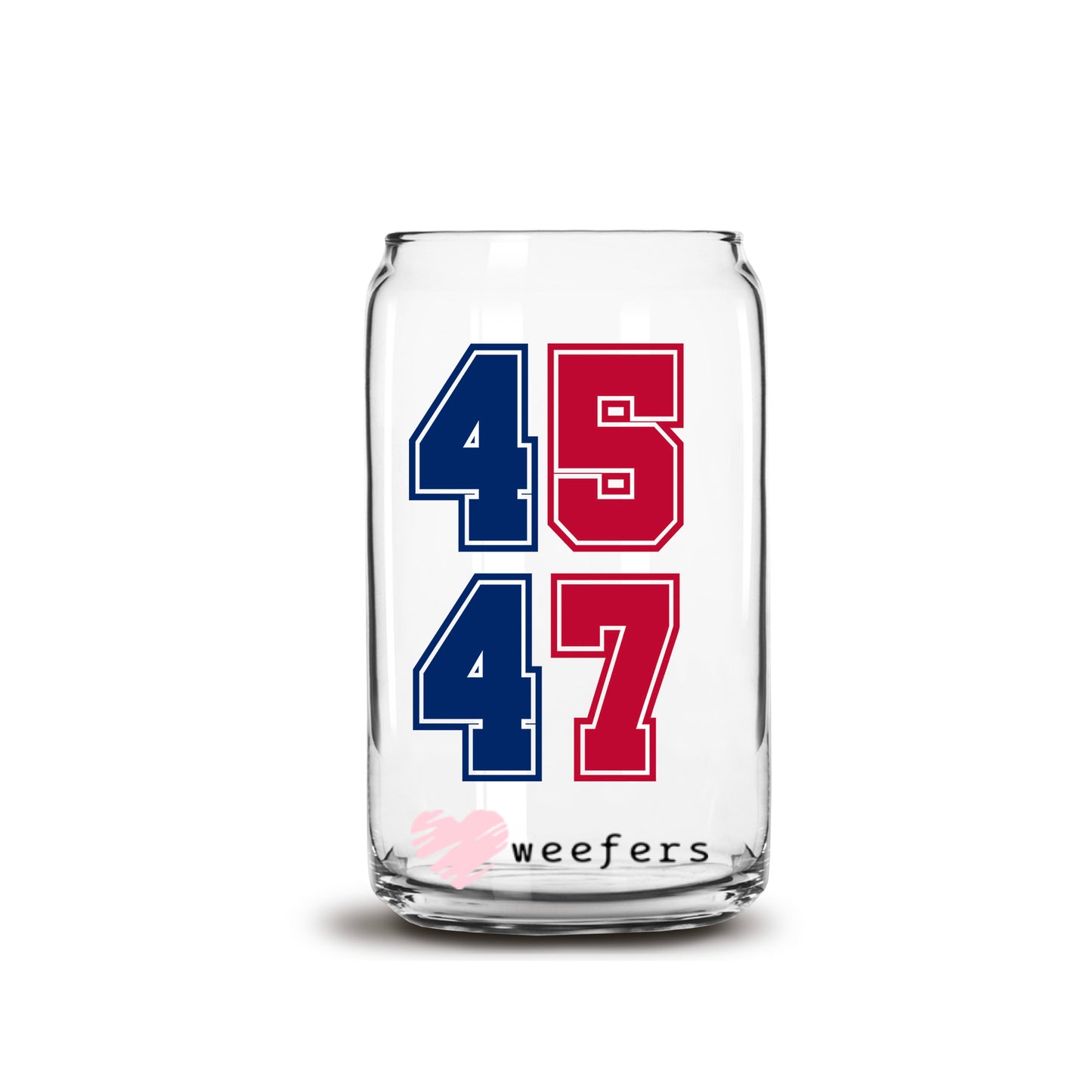 Trump 45 47 President 16oz Libbey Glass Can UV DTF or Sublimation Wrap - Decal Transfer - Weefers